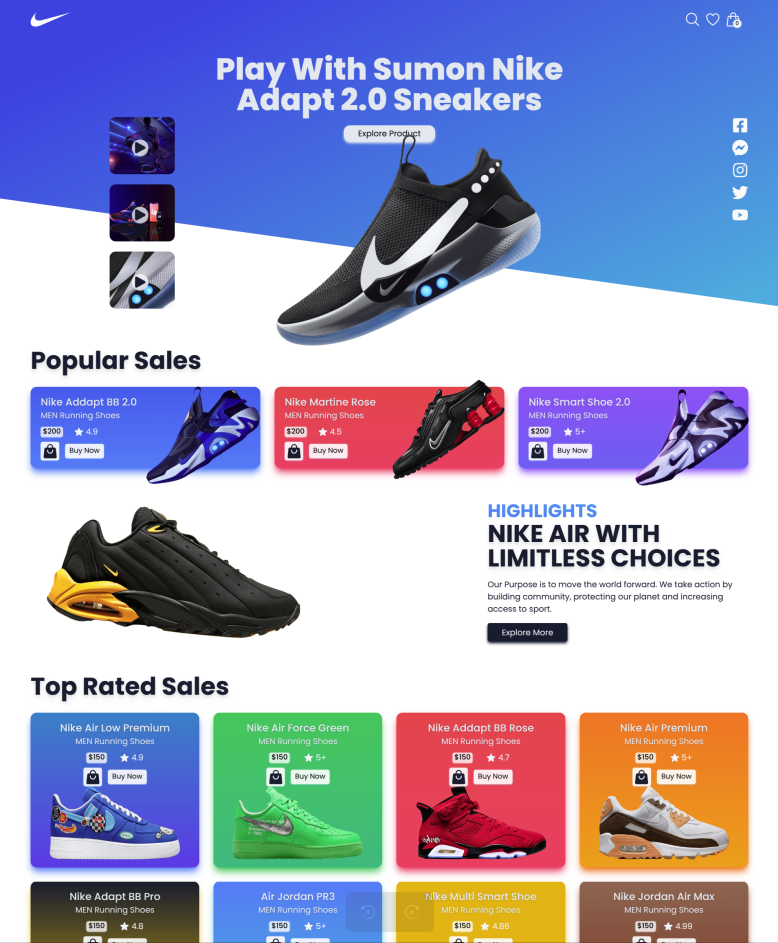 Nike Website Preview